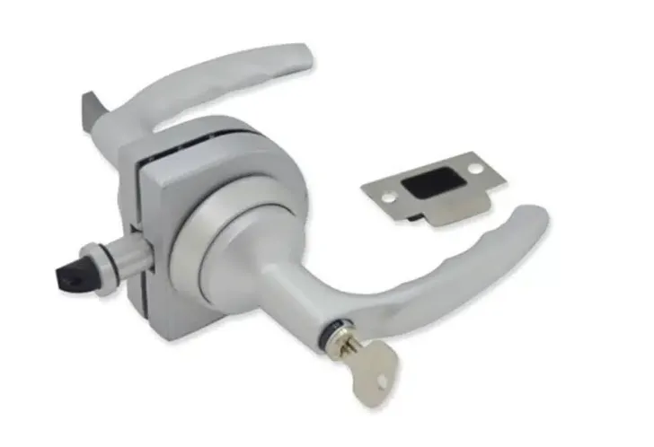 Mâner de ușă din sticlă cu cadru din aluminiu