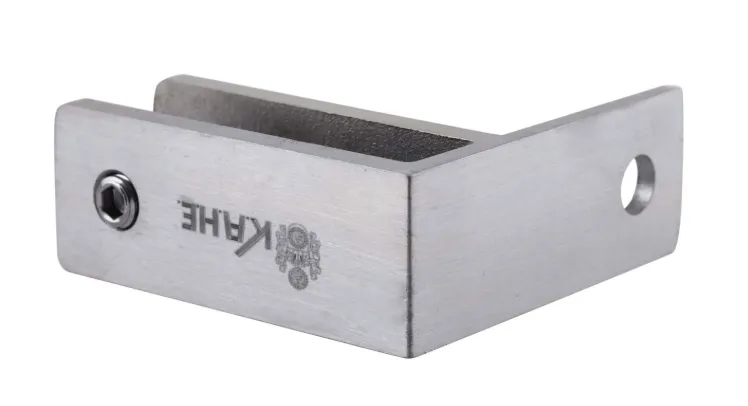 Accesoriu  aluminiu perete-sticla 90 grade, natur